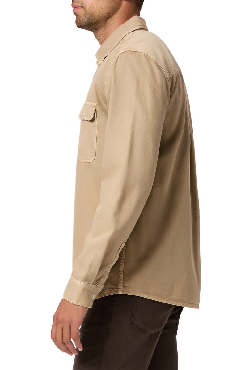 PAIGE Martin Sueded Twill Button-Up Shirt, Alternate, color, Vintage Cashew