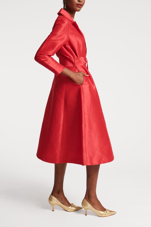FRANCES VALENTINE FRANCES VALENTINE LUCILLE WRAP DRESS W/LINING DUPIONI DUPIONI 