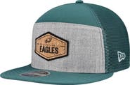 New Era Men's New Era  Gray/Midnight Green Philadelphia Eagles Cork Split Panel 9FIFTY Trucker Snapback Hat