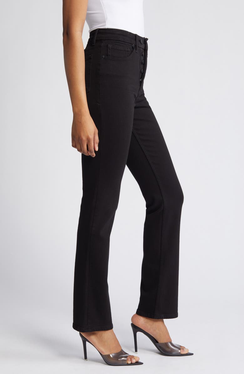 Good American Good Icon Super Compression Straight Leg Jeans, Alternate, color, Black001