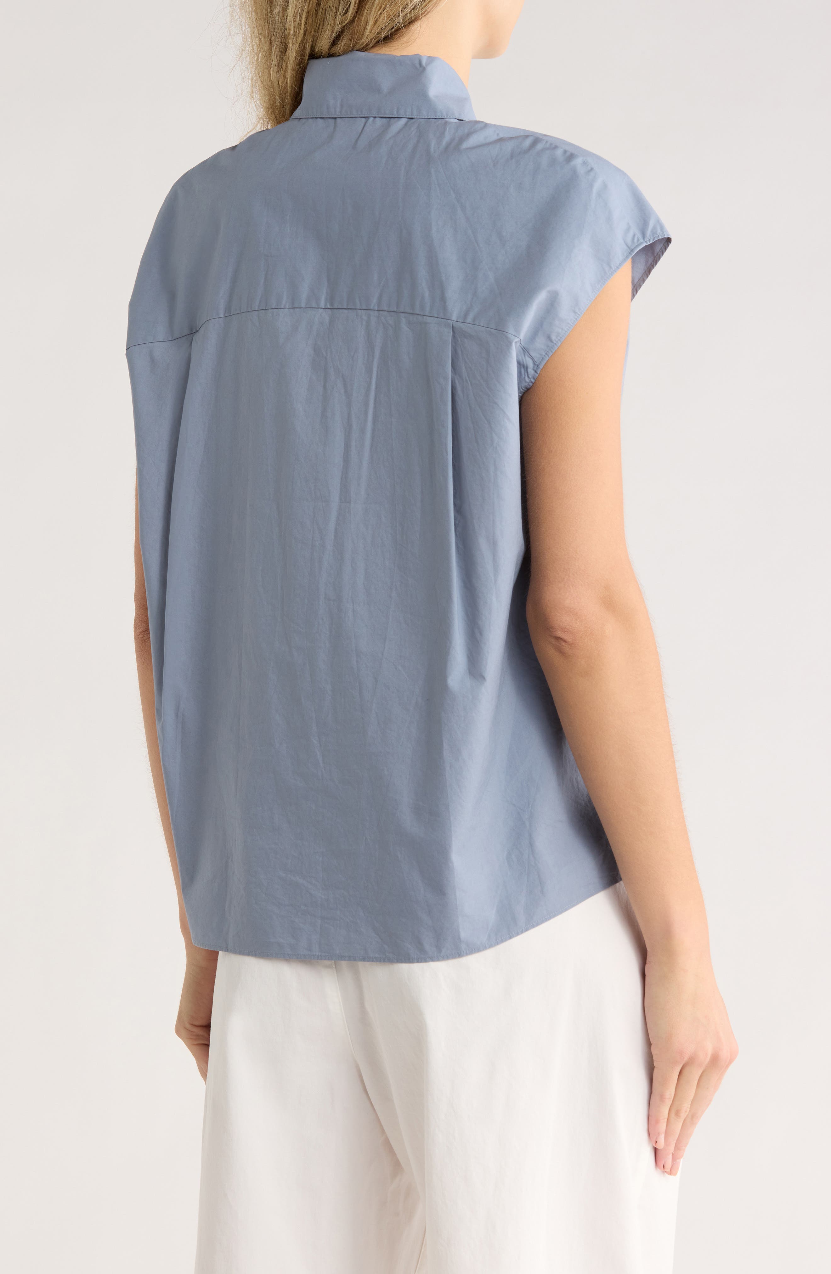 Cap Sleeve Button Down Shirt - image 4
