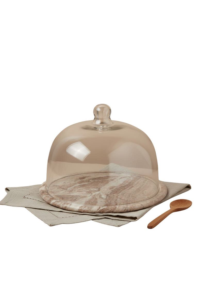Waterfall Marble Glass Cloche, Main, color, Clear