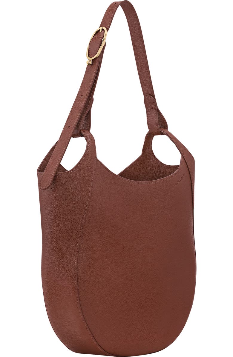 Longchamp Large Le Foulonne Leather Hobo Bag, Alternate, color, Coffee