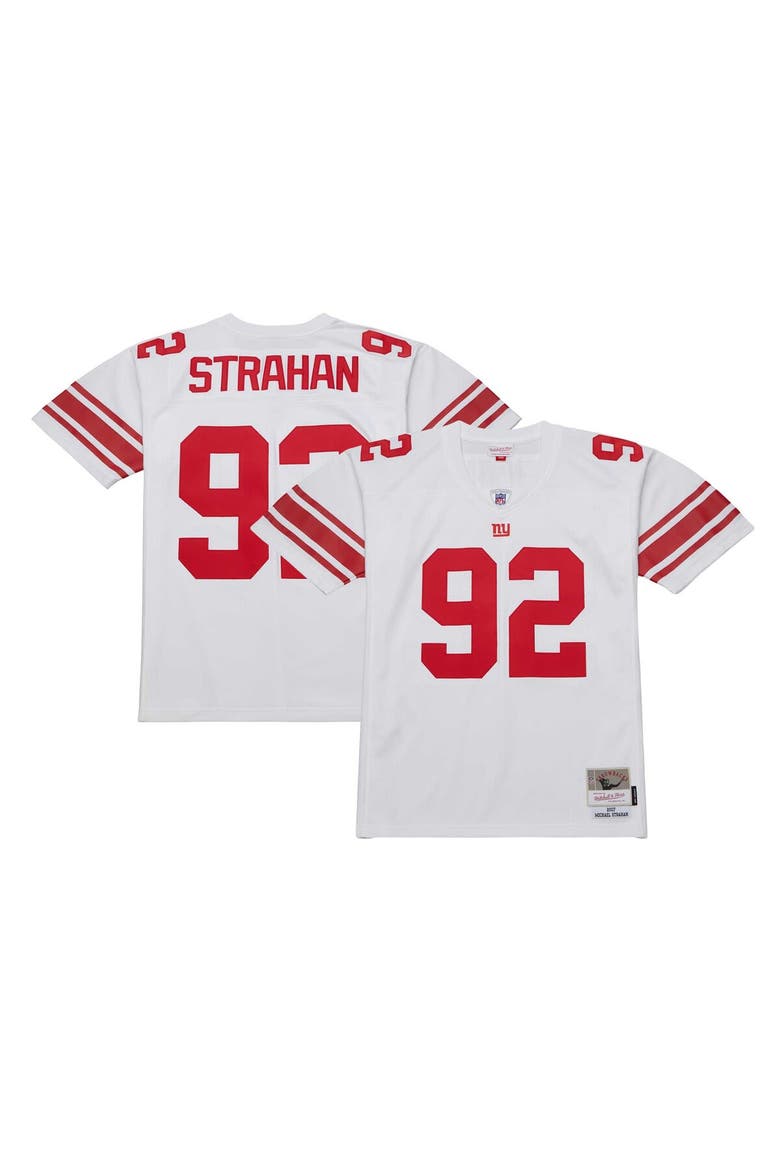 Men's Mitchell & Ness Michael Strahan White New York Giants Legacy Replica Jersey, Main, color, White