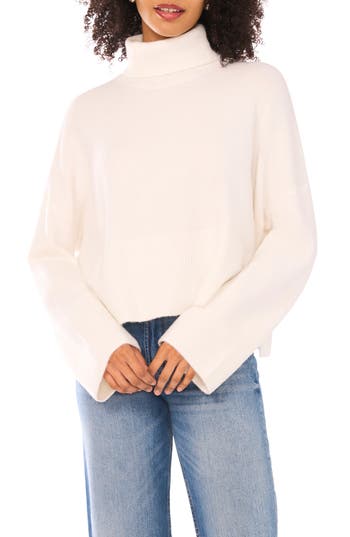 Parker Turtleneck Crop Sweater In White