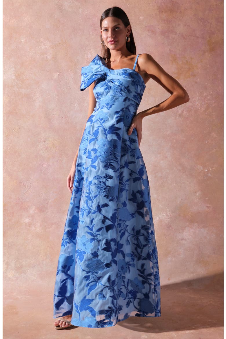 Anya Floral A-Line Gown, Alternate, color, SKY