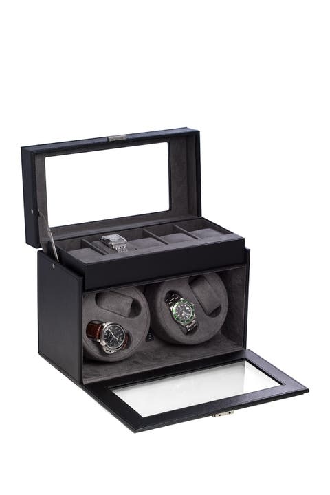 Black Automated Leather Watch Winder
