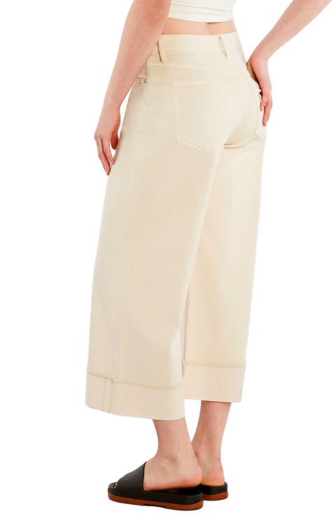 Cuffed Ankle Wide Leg Jeans