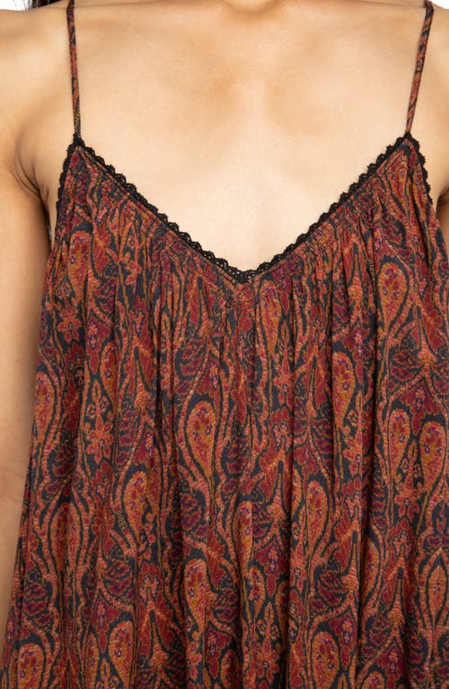Zadig & Voltaire Paisley-pattern Lace-trim Maxi Dress In Brown