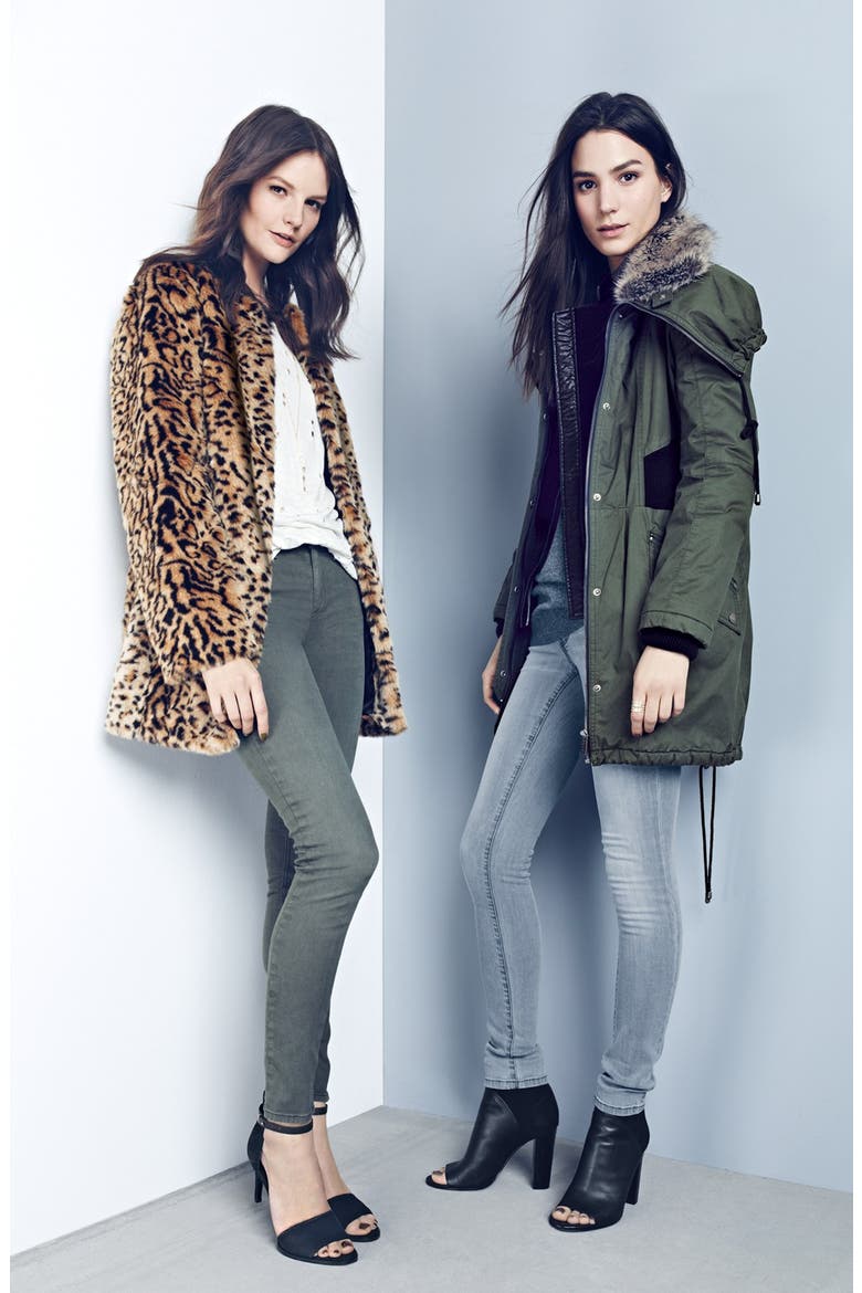 Faux Fur Leopard Print Coat, Alternate, color, LEOPARD