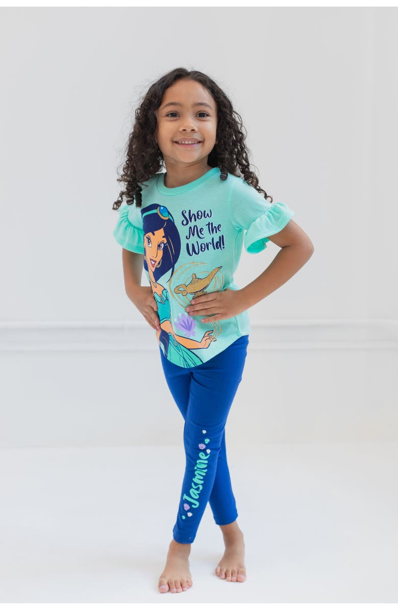 Disney T-Shirt & Leggings Set, Alternate, color, Princess Jasmine Green Green