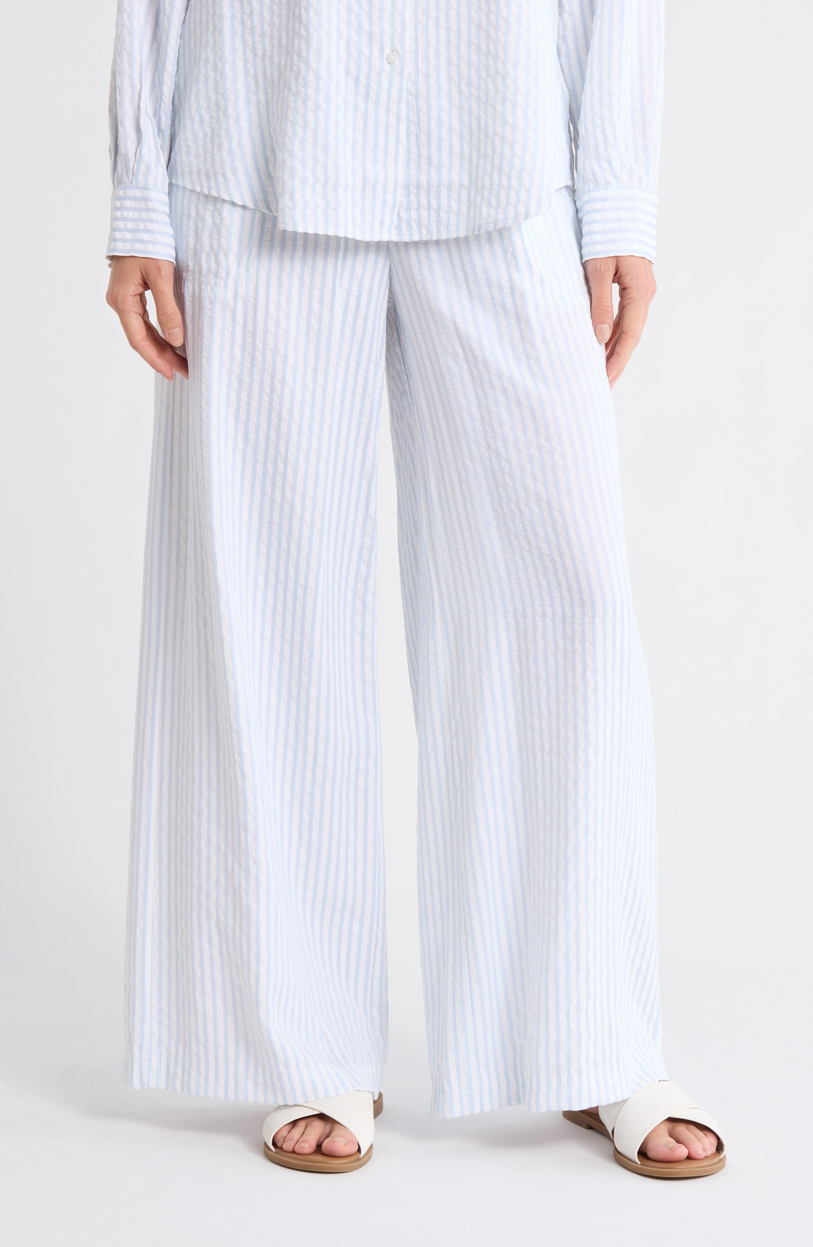 Splendid Stripe Palazzo Capri Pants