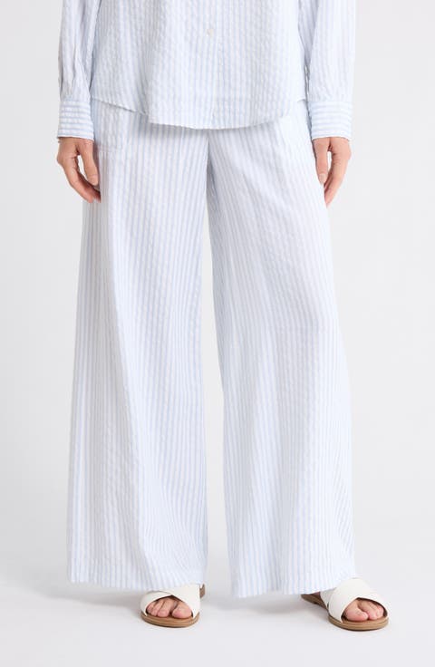 Stripe Palazzo Capri Pants