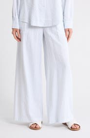 Splendid Stripe Palazzo Capri Pants