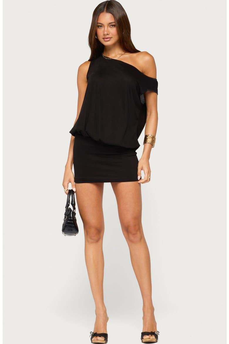 Chella Off Shoulder Minidress, Alternate, color, BLACK