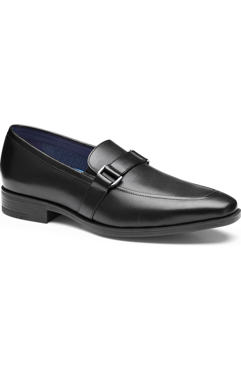Johnston & Murphy Gibbons Embossed Bit Loafer, Main, color, Black Full Grain