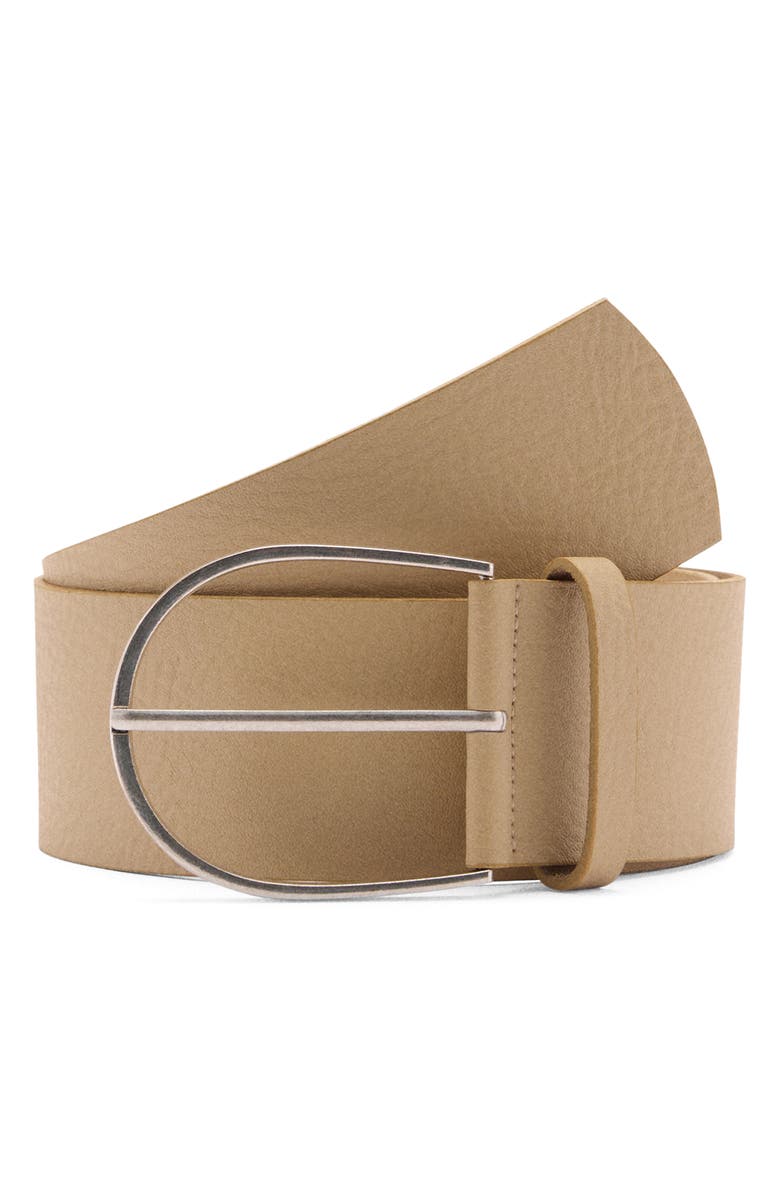MANGO Wide Leather Belt, Main, color,