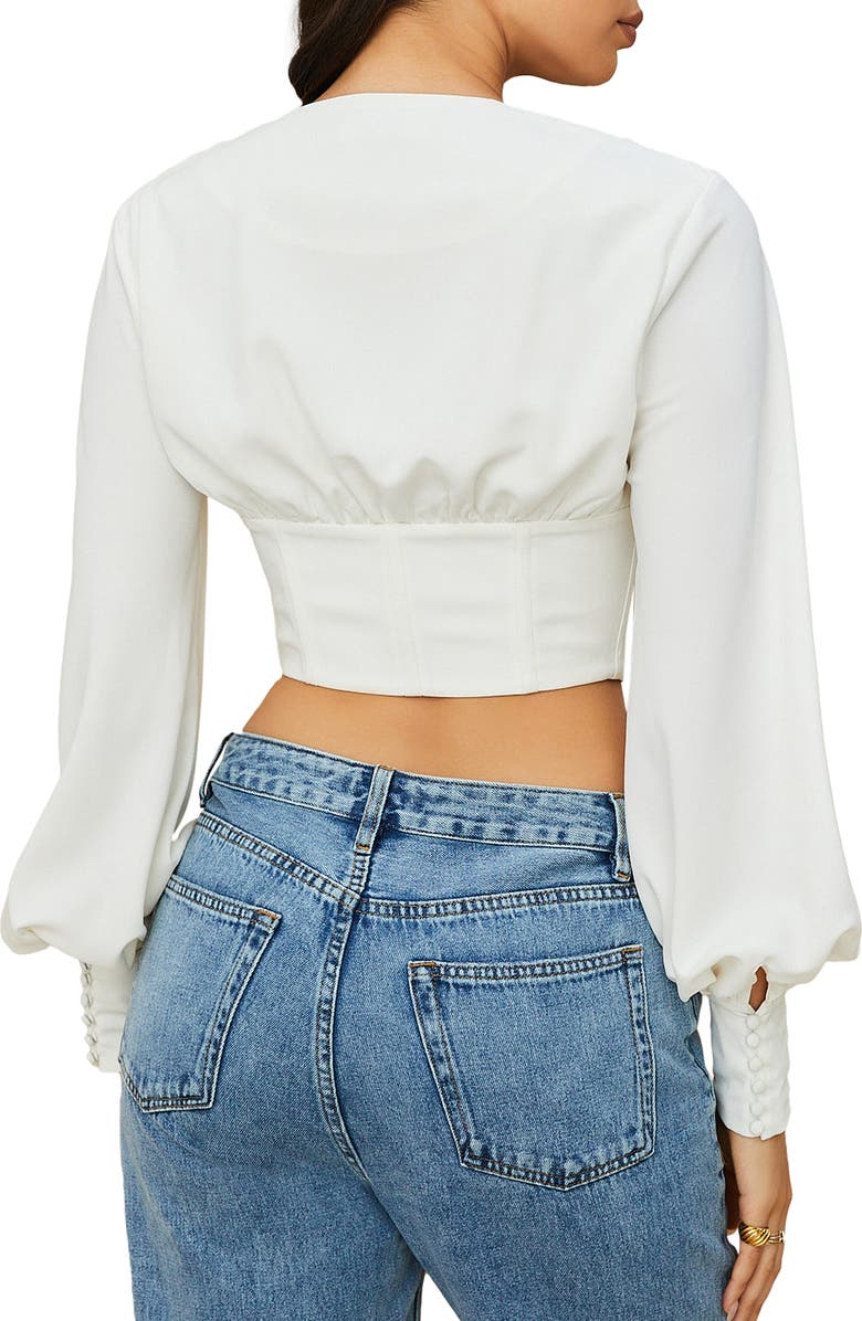 HOUSE OF CB Lace Up Corset, Alternate, color, White