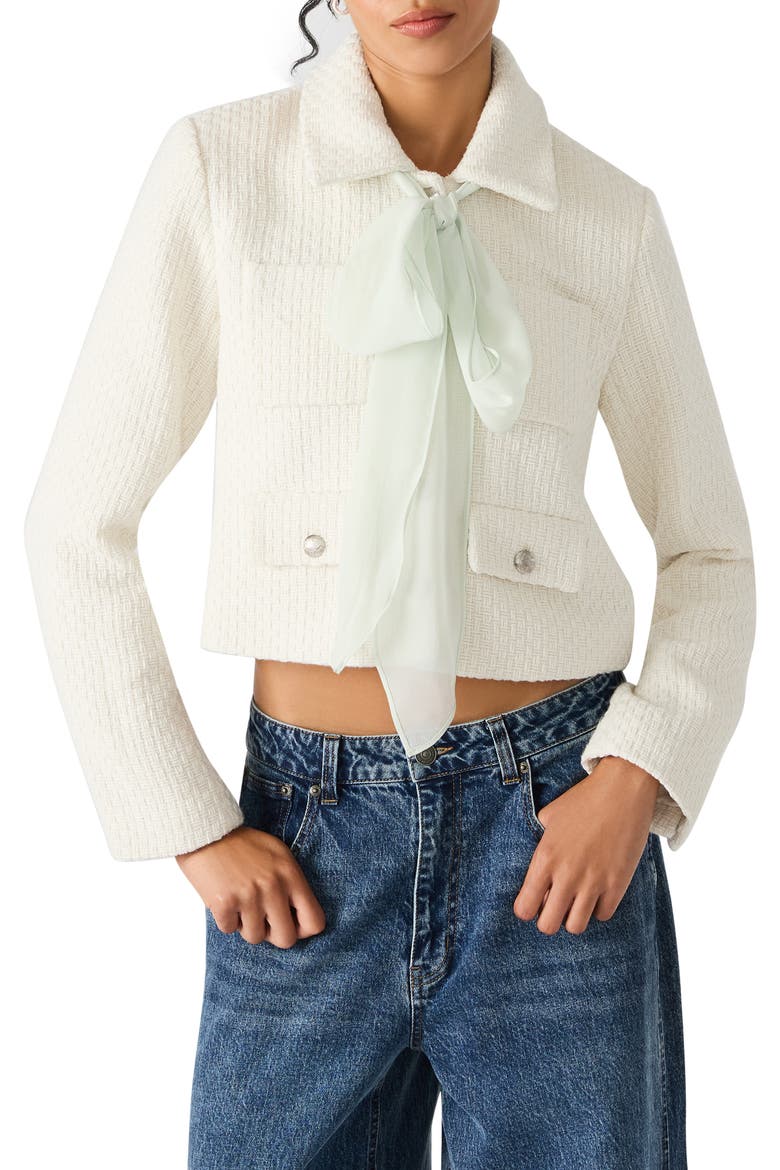 Alise Crop Knit Jacket, Main, color, IVORY