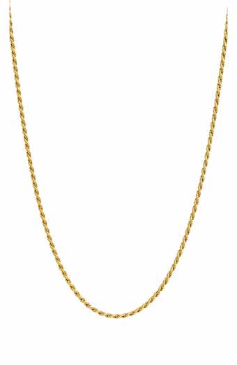SAVVY CIE JEWELS Italian Yellow Gold Vermeil 16" Rope Chain Necklace