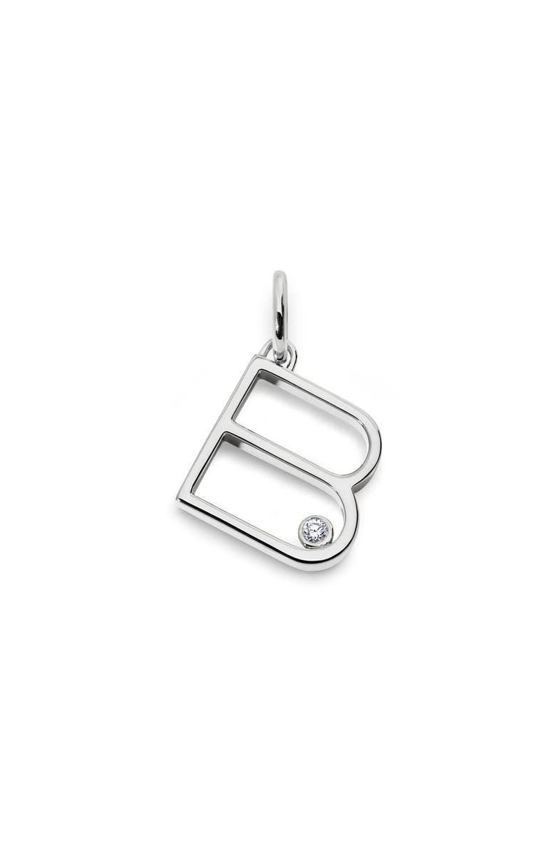 Monica Vinader Lab Grown Diamond Initial Pendant, Main, color, Sterling Silver B