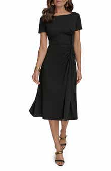 Donna Karan New York Twist Detail Knit Midi Dress