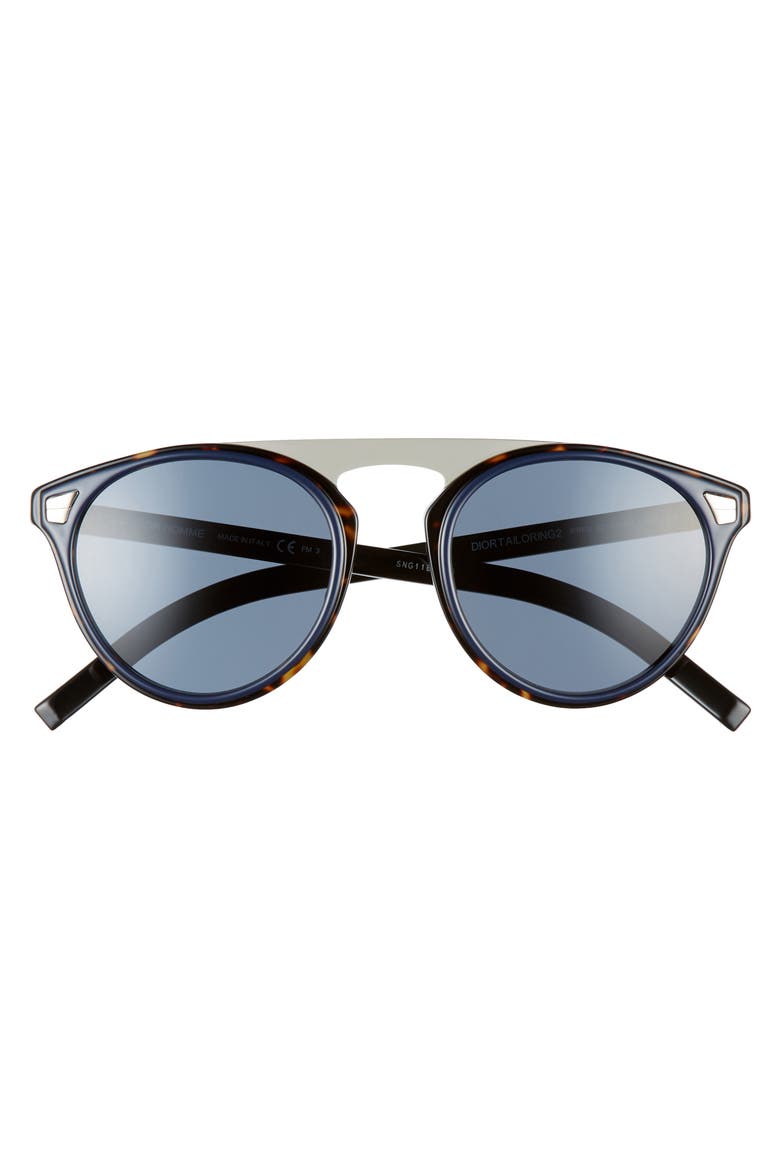 Dior 52mm Round Sunglasses, Alternate, color, HAVANA BLUE/BLUE
