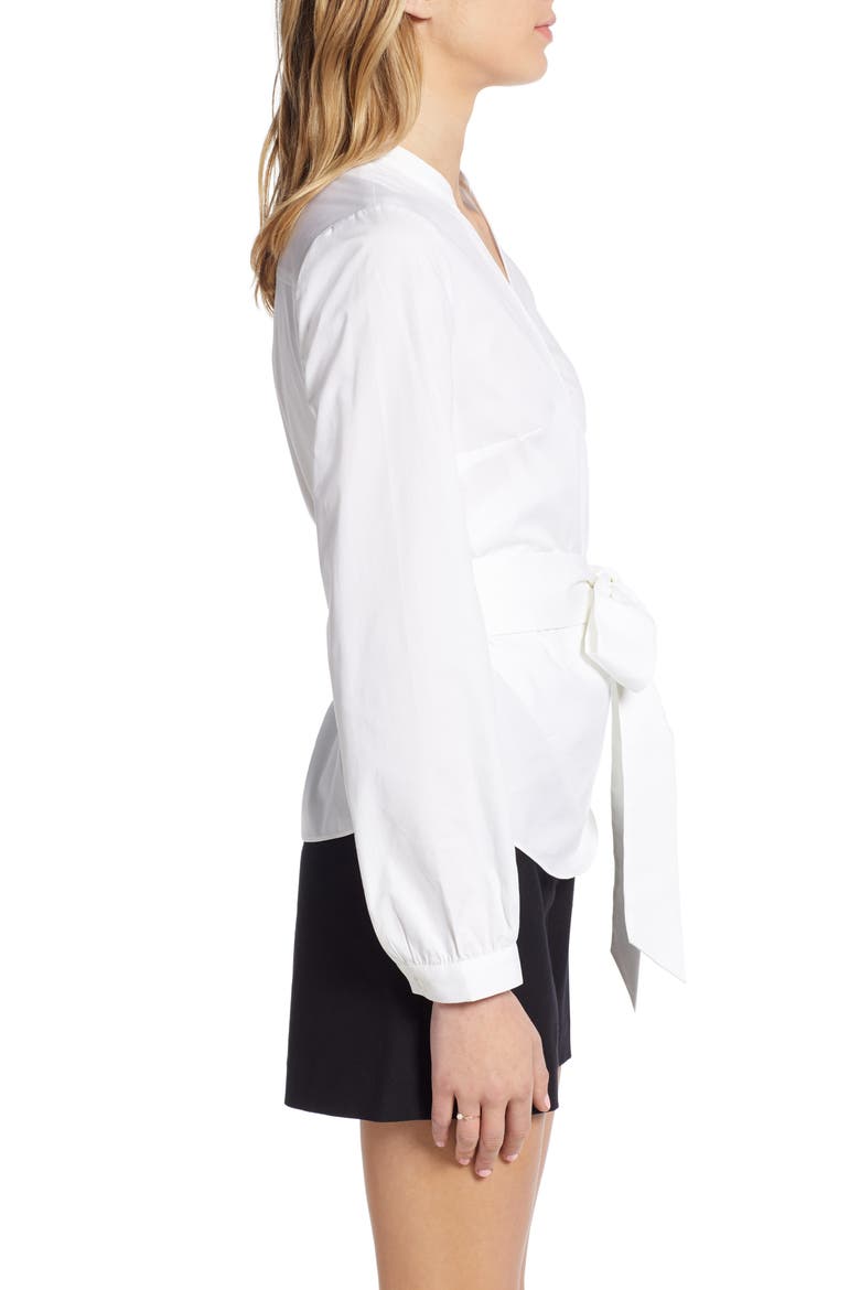 Wrap Blouse, Alternate, color, WHITE
