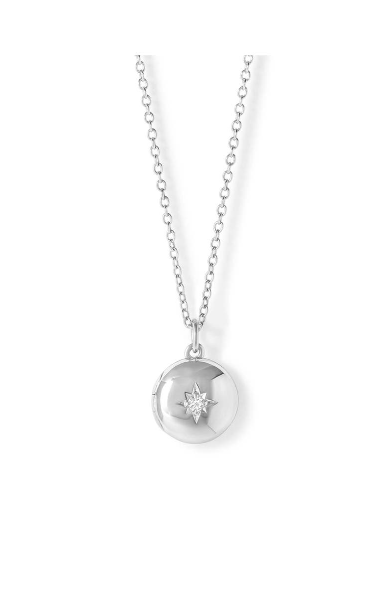 Astley Clarke Silver Biography Mini Silver Locket Necklace, Main, color, Silver