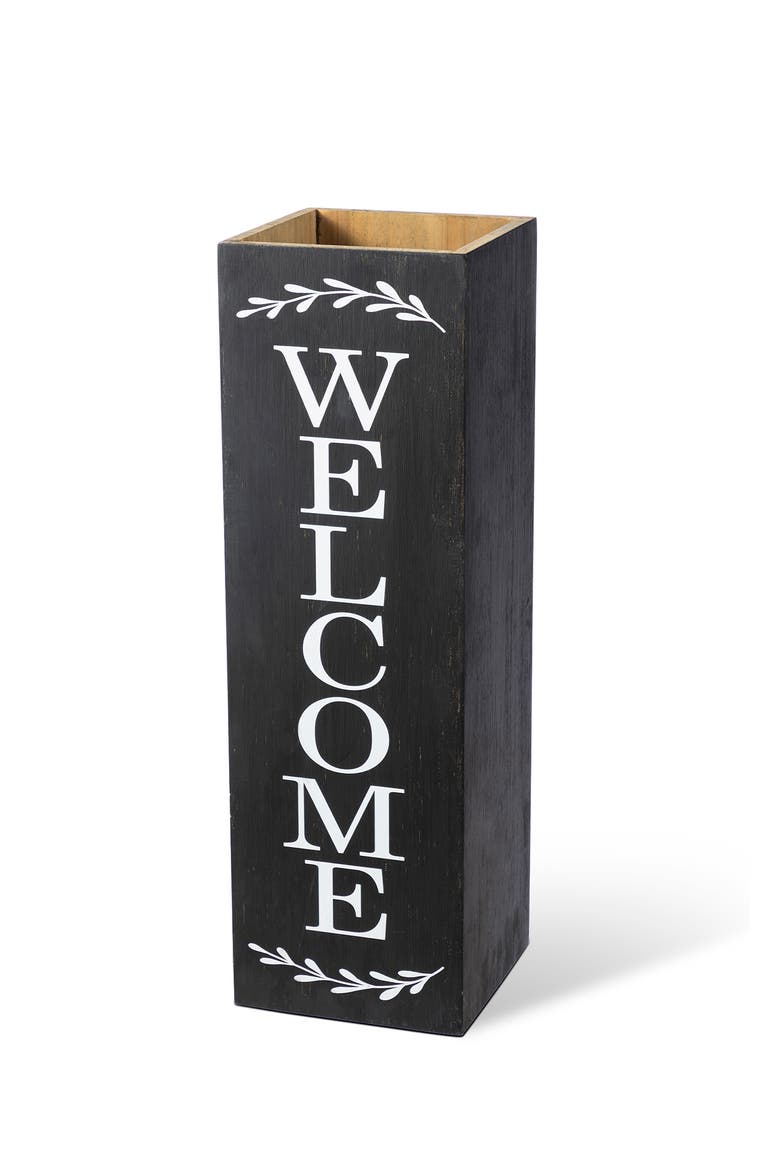 24"H Double Sided Solid Wood Boxed Welcome or Porch Sign, Main, color, Black