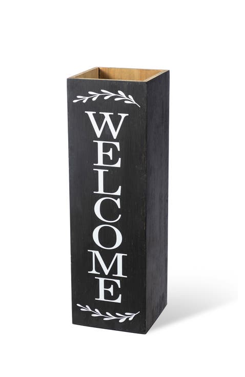24"H Double Sided Solid Wood Boxed Welcome or Porch Sign