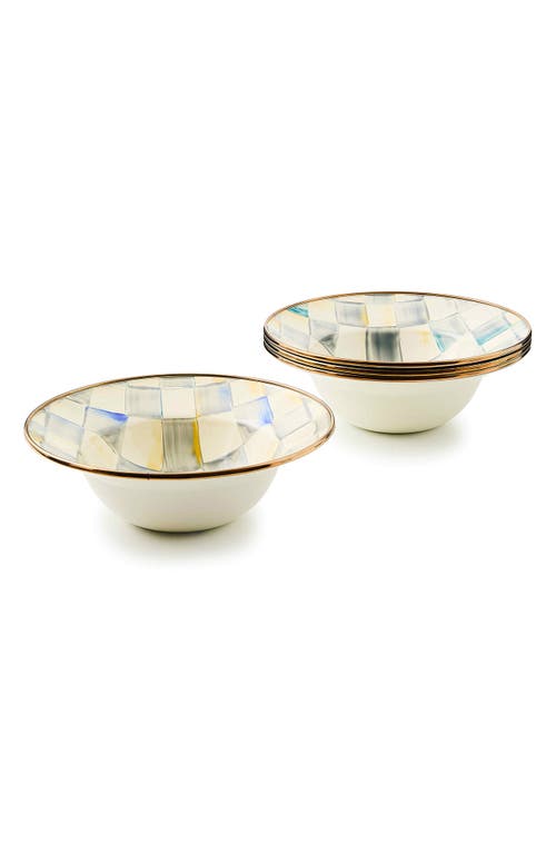 Mackenzie-childs Mackenzie Childs Sterling Check® Set Of 4 Breakfast Bowls