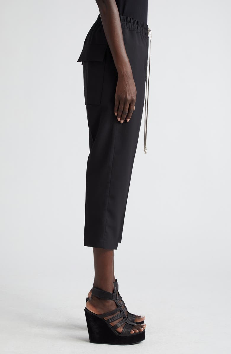 Rick Owens Crop Stretch Wool Pants, Alternate, color,
