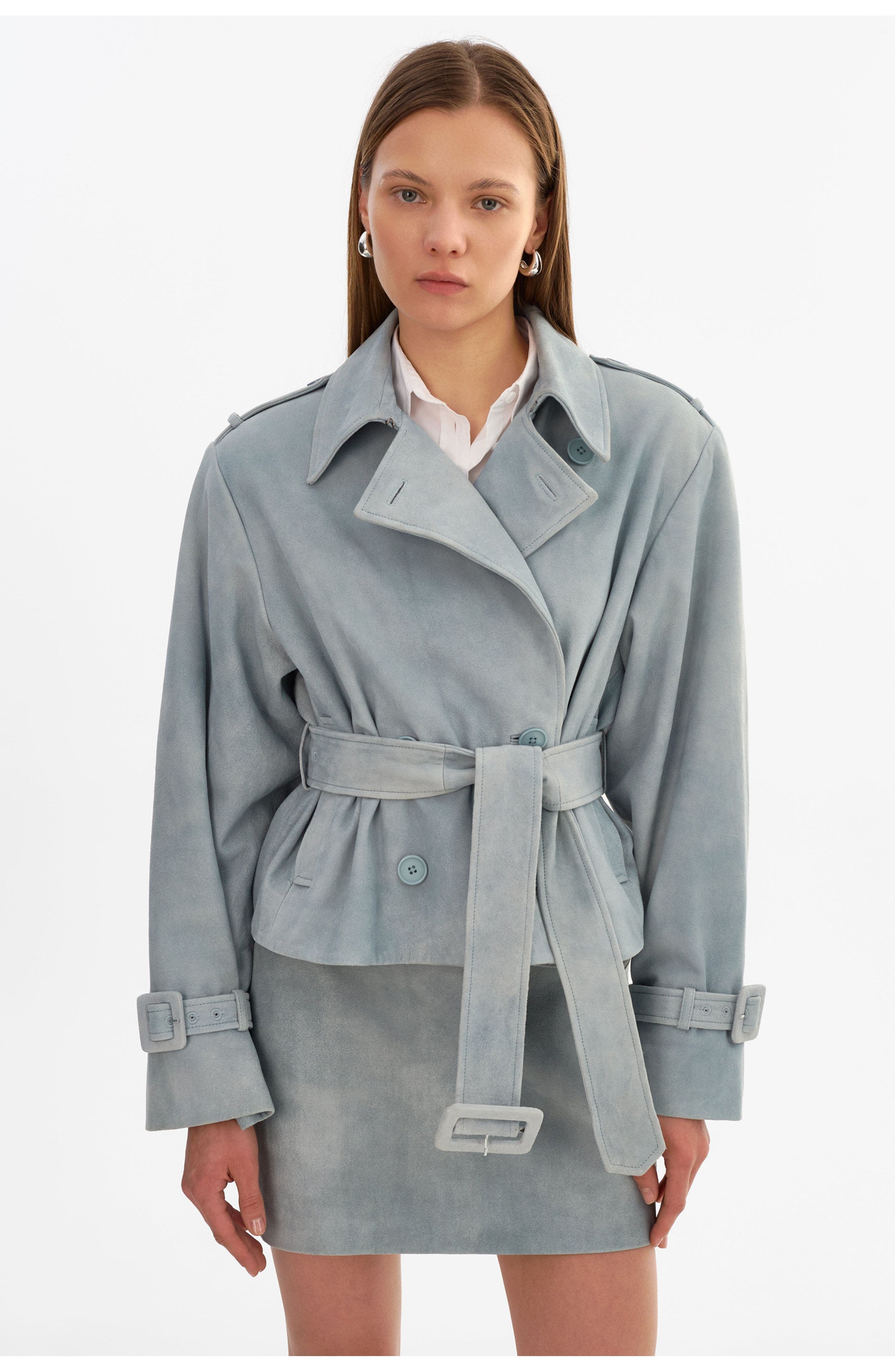 Dhana | Suede Trench Jacket - image 5