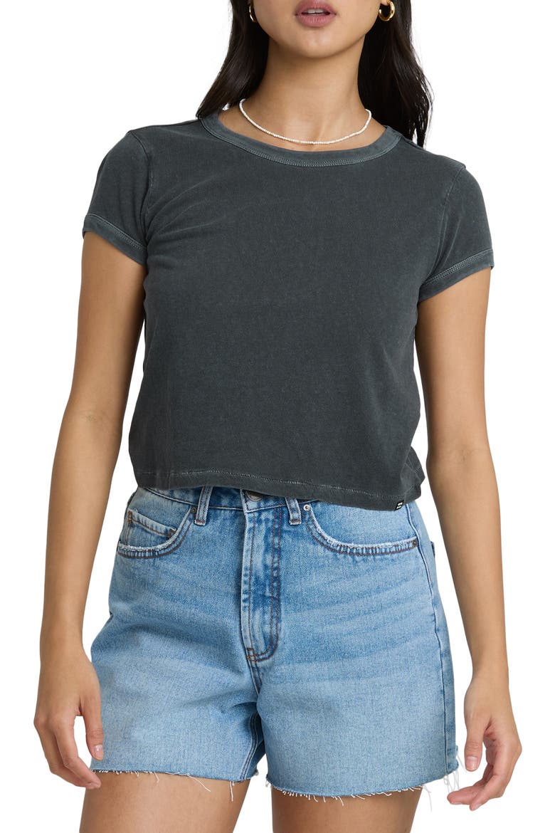 Daily Cotton Jersey Crop T-Shirt, Main, color, BLACK SANDS