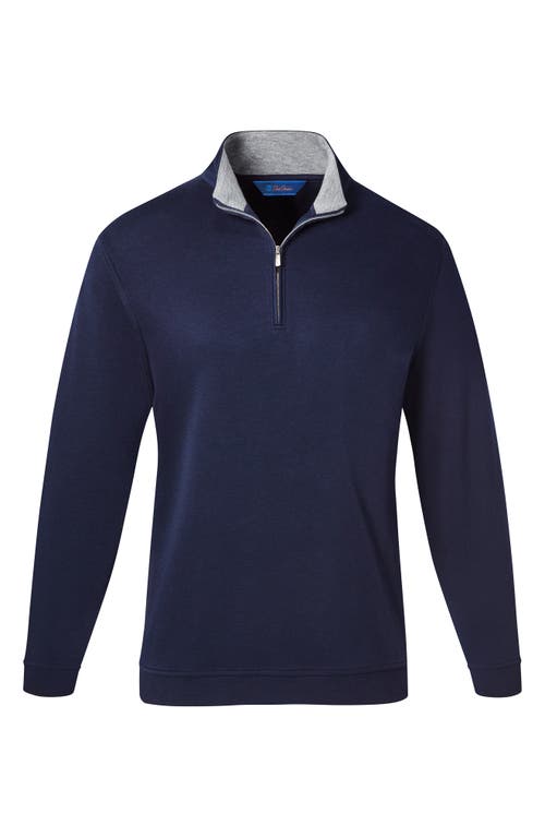 David Donahue Quarter Zip Pullover In Blue