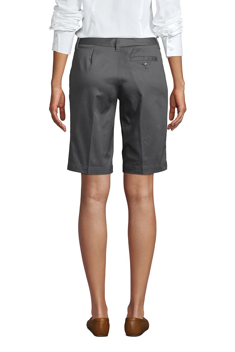 School Uniform Young  Plain Front Blend Chino Shorts, Alternate, color, Arctic Gray