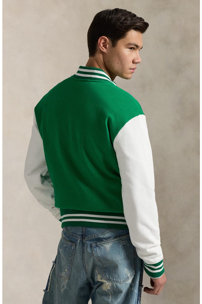 Graphic Fleece Baseball Jacket, Alternate, color, CRUISE GREEN/NEVIS