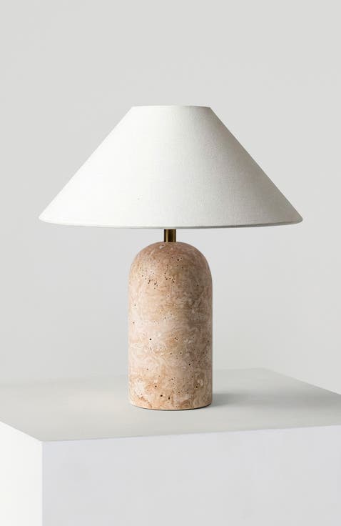 Sansa 13" Table Lamp with Natural Stone Base