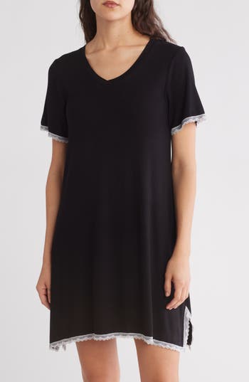 Honeydew Revival Rib Sleep Shirt In Black
