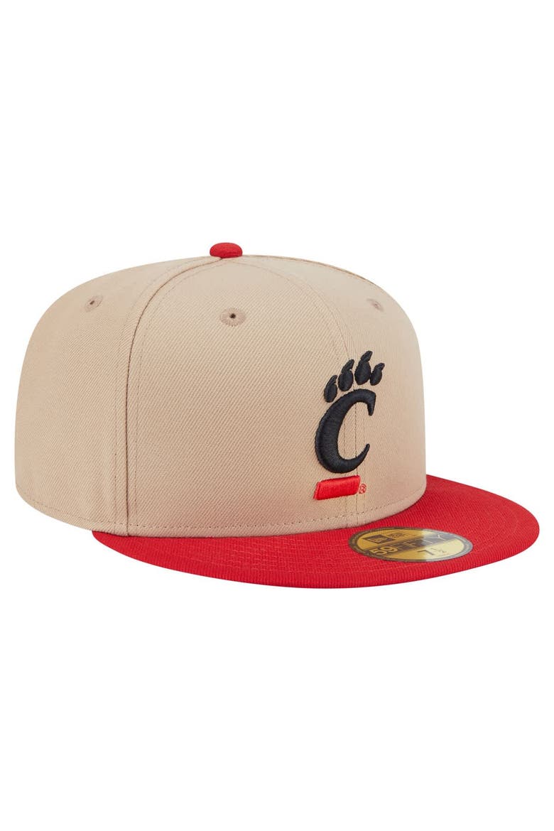 Men's New Era  Khaki Cincinnati Bearcats Two-Tone 59FIFTY Fitted Hat, Alternate, color, Khaki