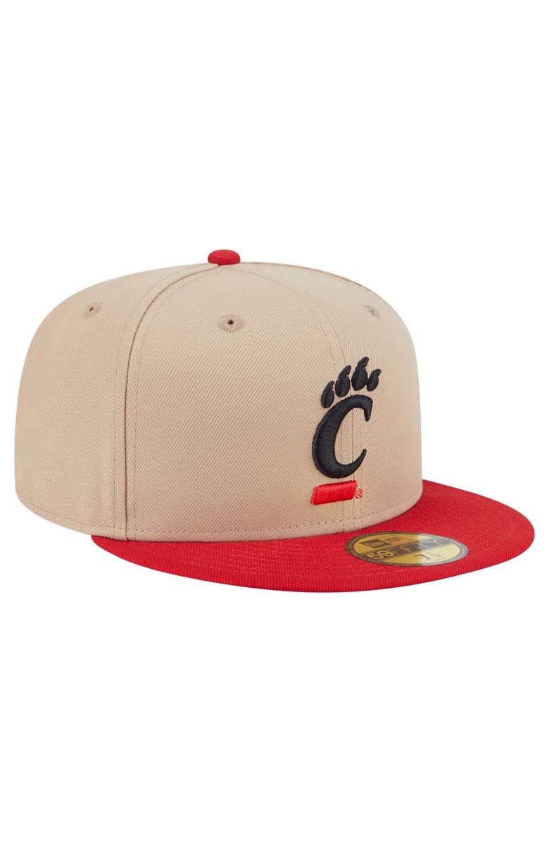 New Era Men's New Era  Khaki Cincinnati Bearcats Two-Tone 59FIFTY Fitted Hat, Alternate, color, Khaki