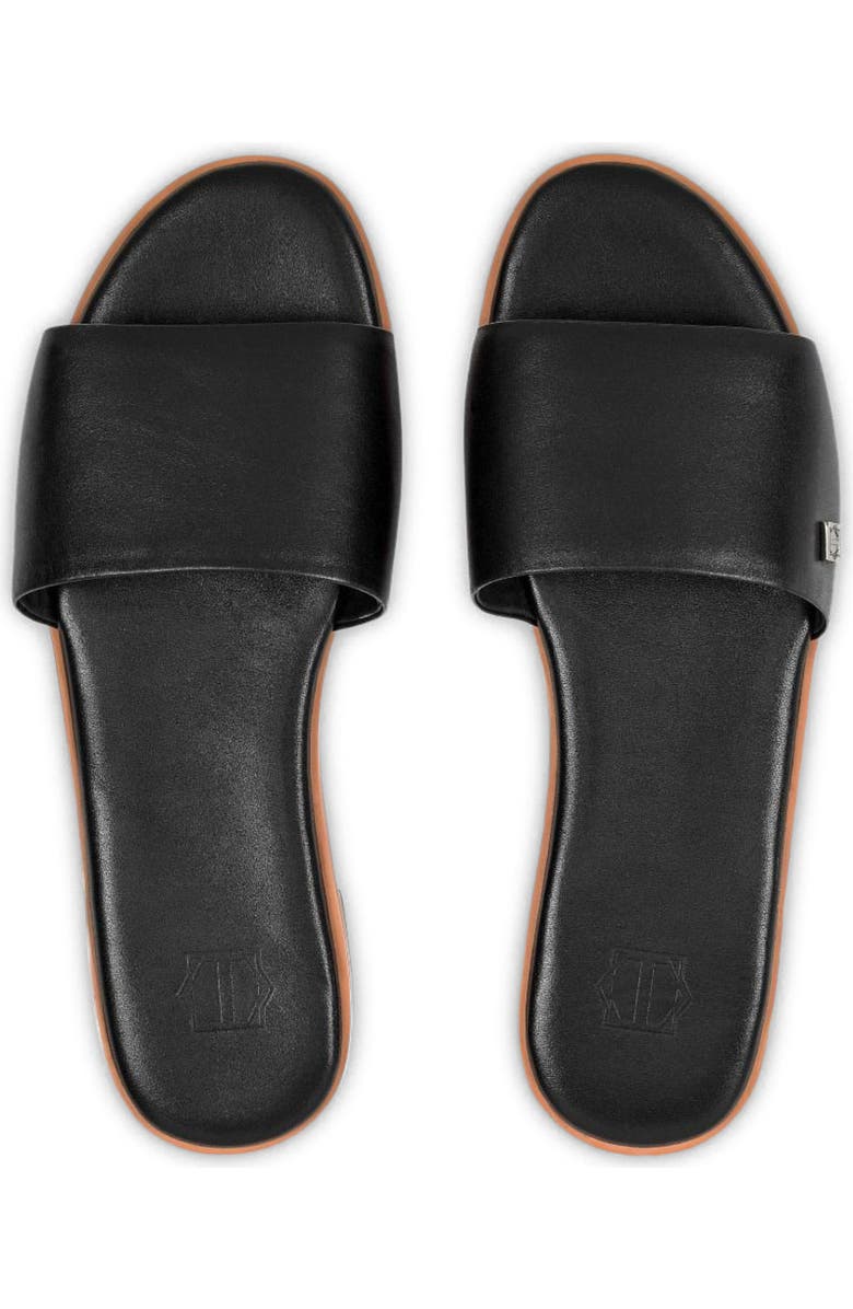 Togas Gloria Woman's leather slippers, Alternate, color, Black