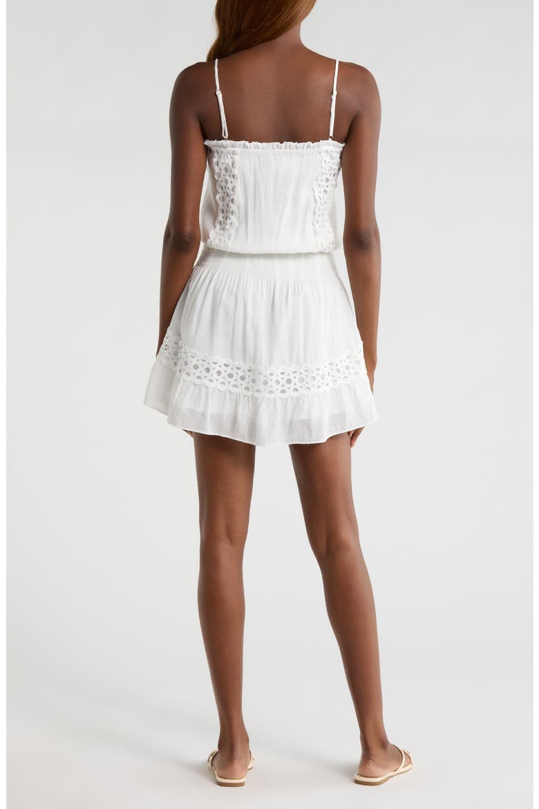 Smocked Cover-Up Dress, Alternate, color, WHITE