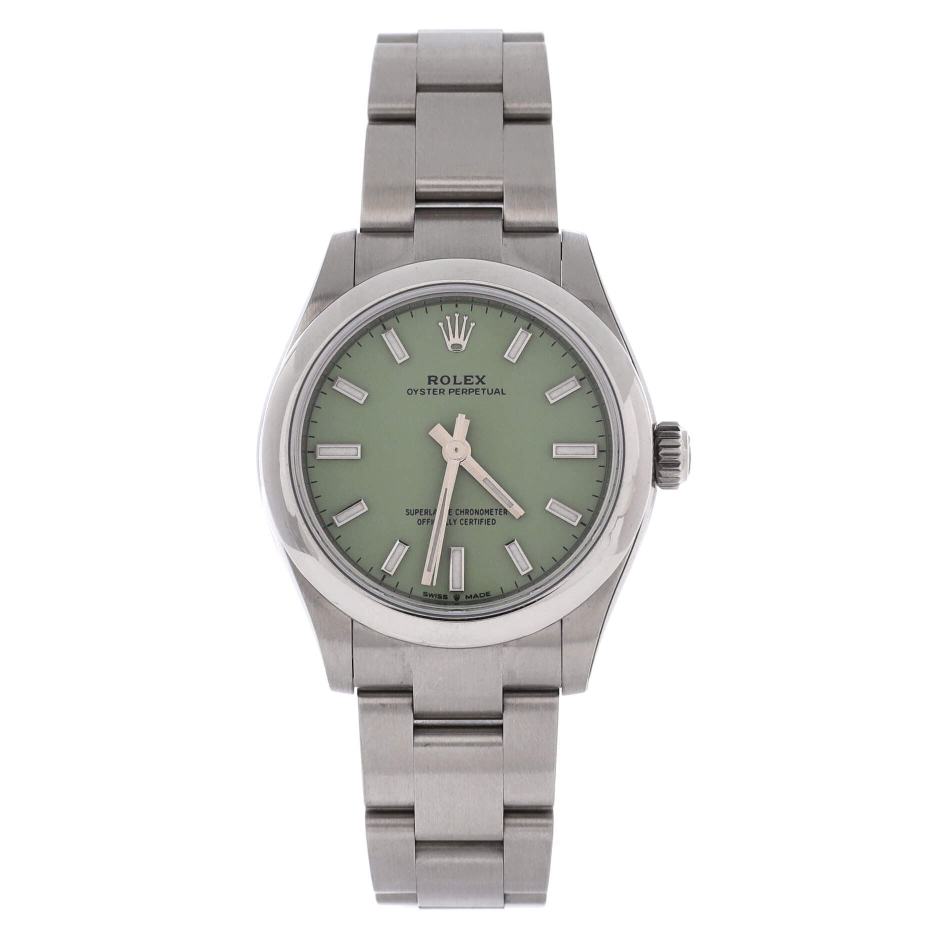 Oyster Perpetual Pistachio Green Automatic Watch Stainless Steel 31, Main, color, Metallic Silver