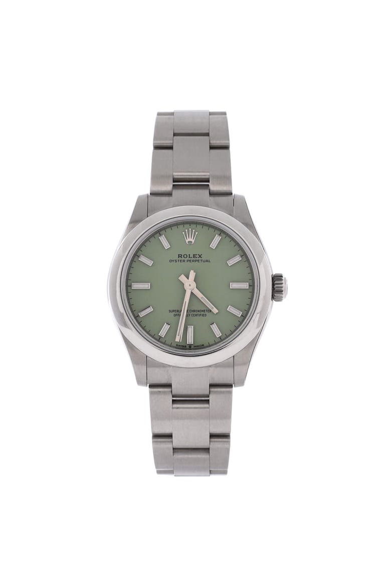 Oyster Perpetual Pistachio Green Automatic Watch Stainless Steel 31, Main, color, Metallic Silver