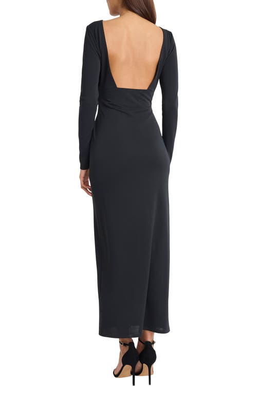 Donna Morgan For Maggy Long Sleeve Boat Neck Maxi Dress In Black