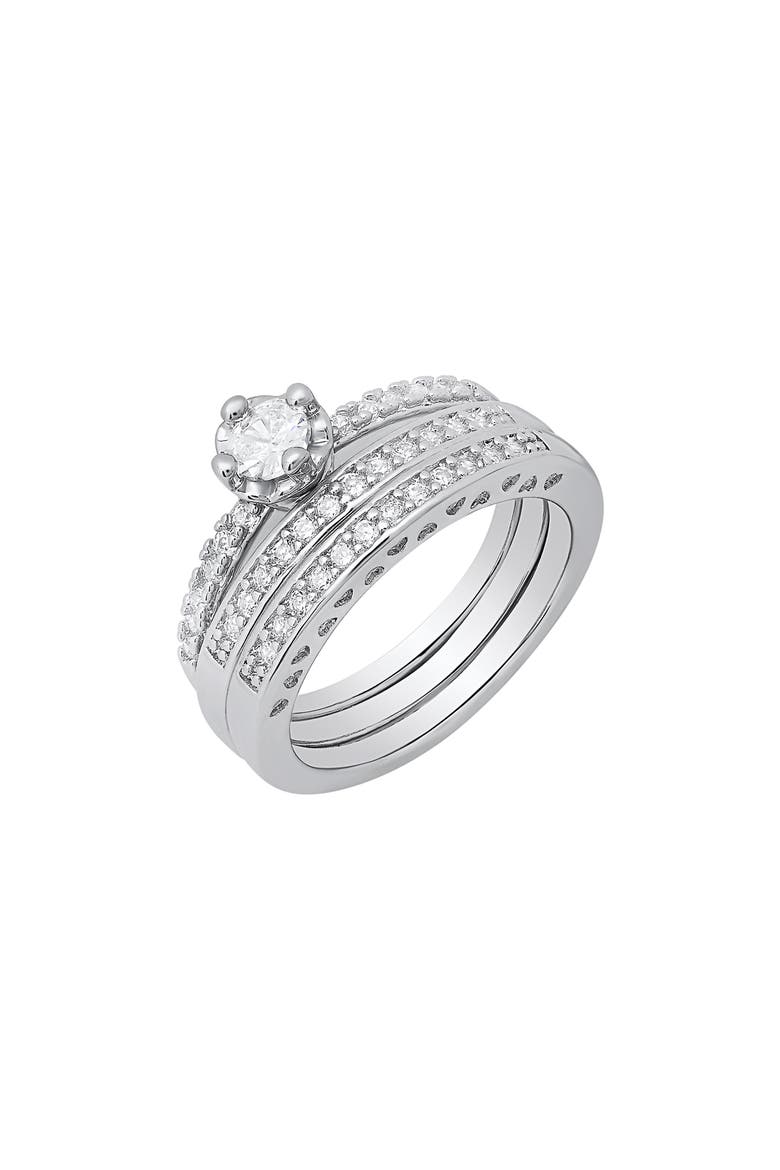 Simulated Diamond Ring, Alternate, color, SILVER