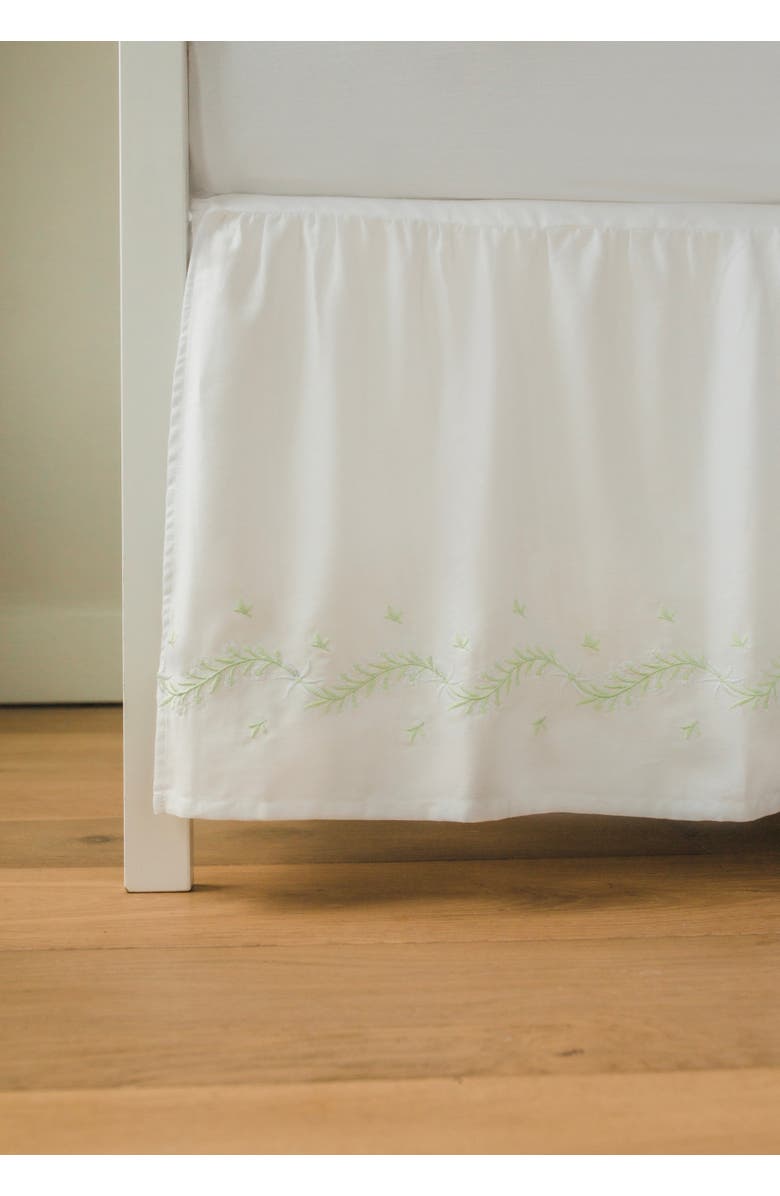 Little English Kids' Embroidered Crib Skirt, Alternate, color, Meadow