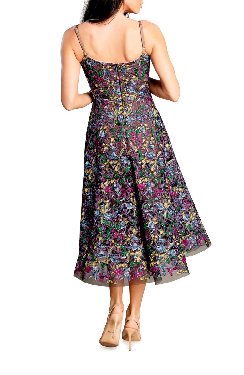 Dress the Population Uma Embroidered Fit & Flare Dress, Alternate, color,